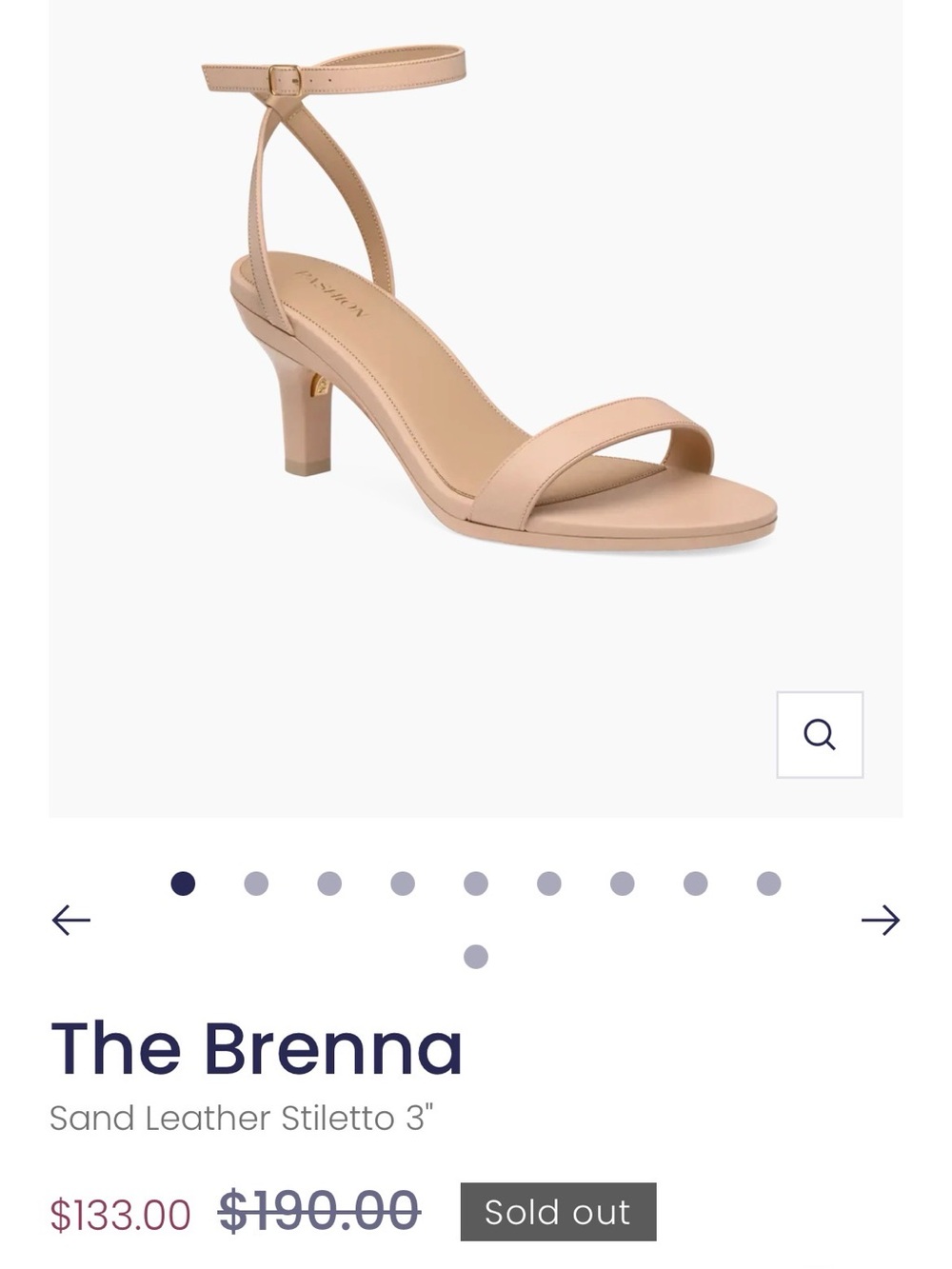 Pashion Footwear The Brenna (sand) 8.5 + 3” stiletto
